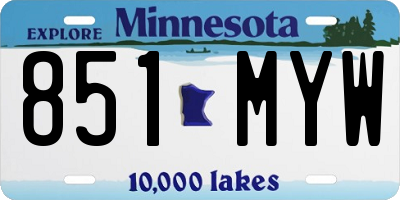 MN license plate 851MYW