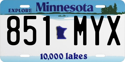 MN license plate 851MYX
