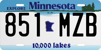 MN license plate 851MZB