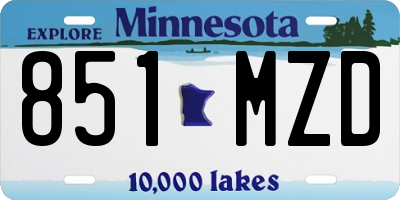 MN license plate 851MZD