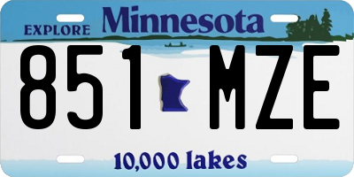 MN license plate 851MZE