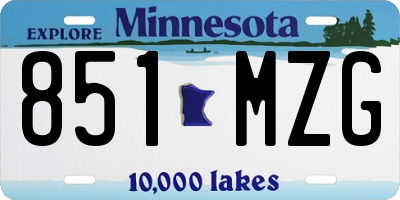 MN license plate 851MZG