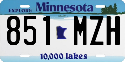 MN license plate 851MZH