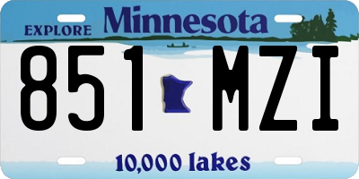 MN license plate 851MZI