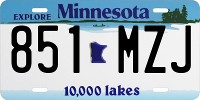 MN license plate 851MZJ