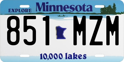 MN license plate 851MZM