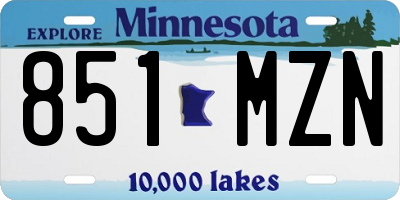 MN license plate 851MZN