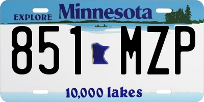 MN license plate 851MZP