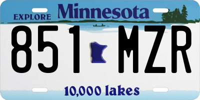 MN license plate 851MZR