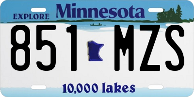 MN license plate 851MZS