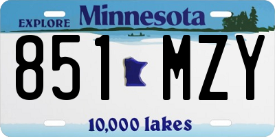 MN license plate 851MZY