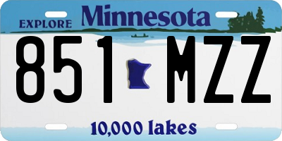 MN license plate 851MZZ