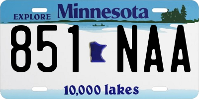 MN license plate 851NAA
