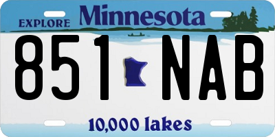 MN license plate 851NAB