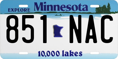 MN license plate 851NAC
