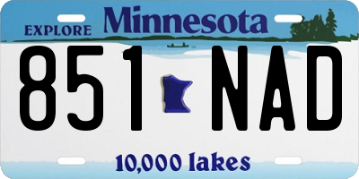 MN license plate 851NAD