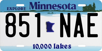 MN license plate 851NAE