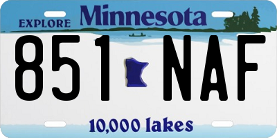 MN license plate 851NAF