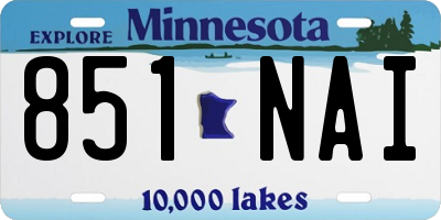 MN license plate 851NAI