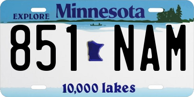 MN license plate 851NAM
