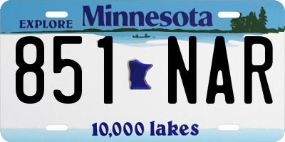 MN license plate 851NAR