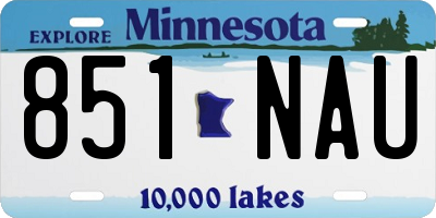 MN license plate 851NAU