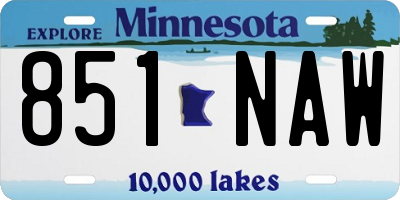 MN license plate 851NAW
