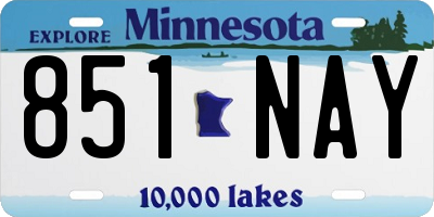 MN license plate 851NAY