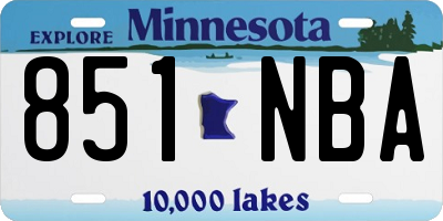 MN license plate 851NBA