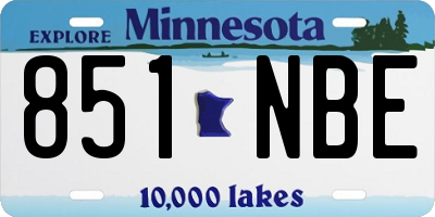 MN license plate 851NBE