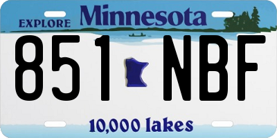 MN license plate 851NBF