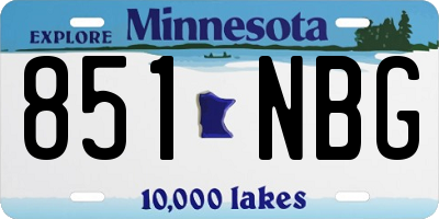 MN license plate 851NBG