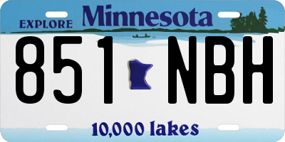 MN license plate 851NBH