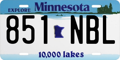 MN license plate 851NBL