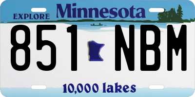 MN license plate 851NBM