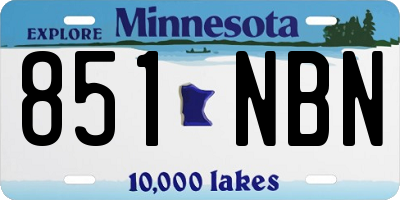 MN license plate 851NBN