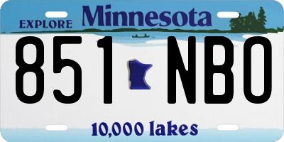 MN license plate 851NBO