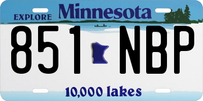 MN license plate 851NBP