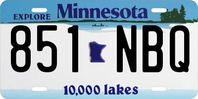 MN license plate 851NBQ