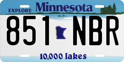 MN license plate 851NBR
