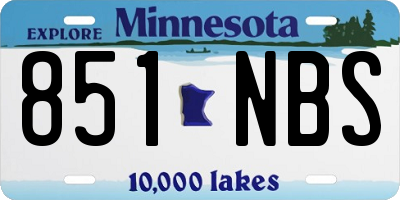 MN license plate 851NBS