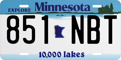 MN license plate 851NBT