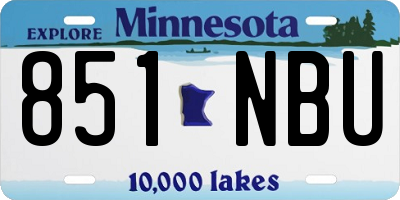 MN license plate 851NBU