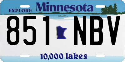 MN license plate 851NBV