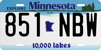 MN license plate 851NBW