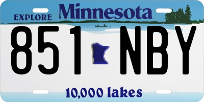 MN license plate 851NBY