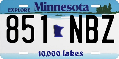 MN license plate 851NBZ