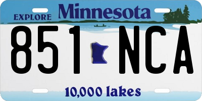 MN license plate 851NCA
