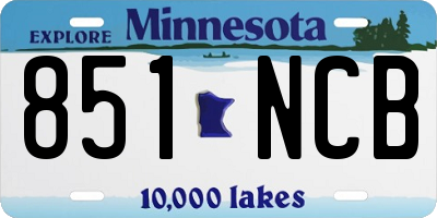 MN license plate 851NCB