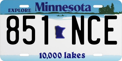 MN license plate 851NCE